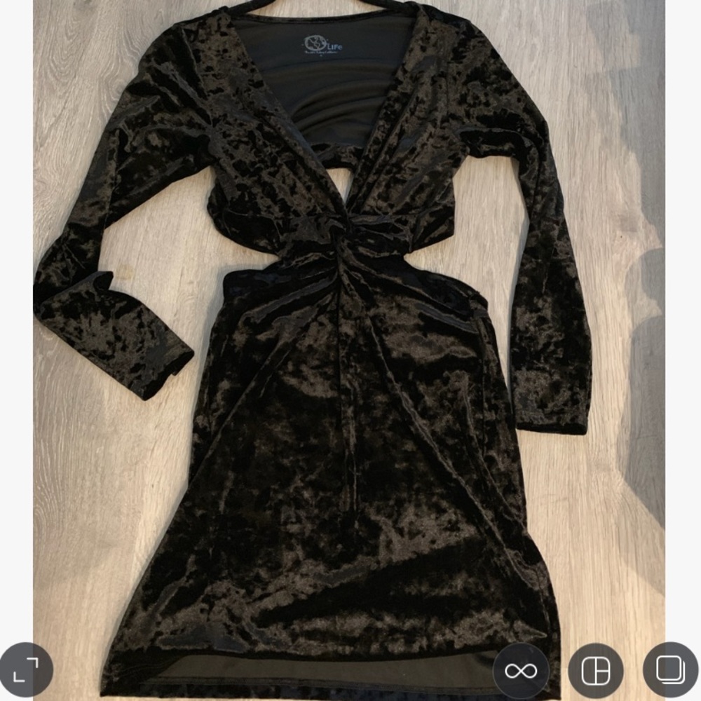 Planet Blue Velvet Black Mini Dress